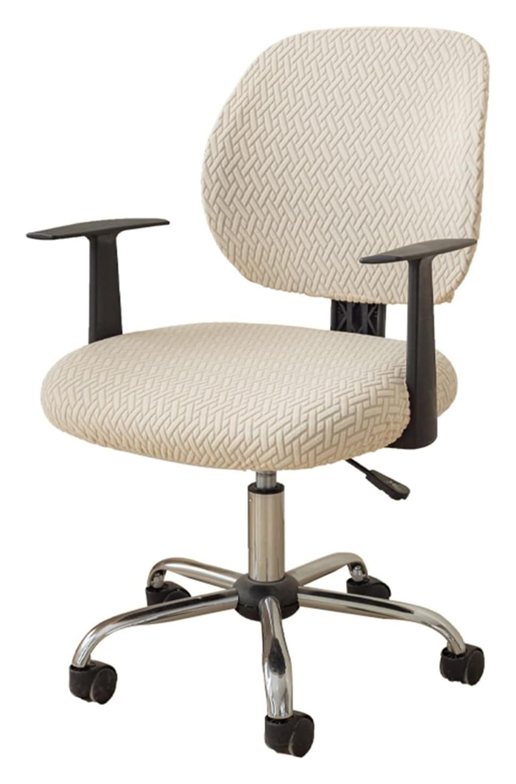 AOICXB Office Chair Seat Covers,Chair Protectors Computer, Corn Silk Fabric Removable Washable Rotating Swivel Chair Covers(Beige,10PCS)