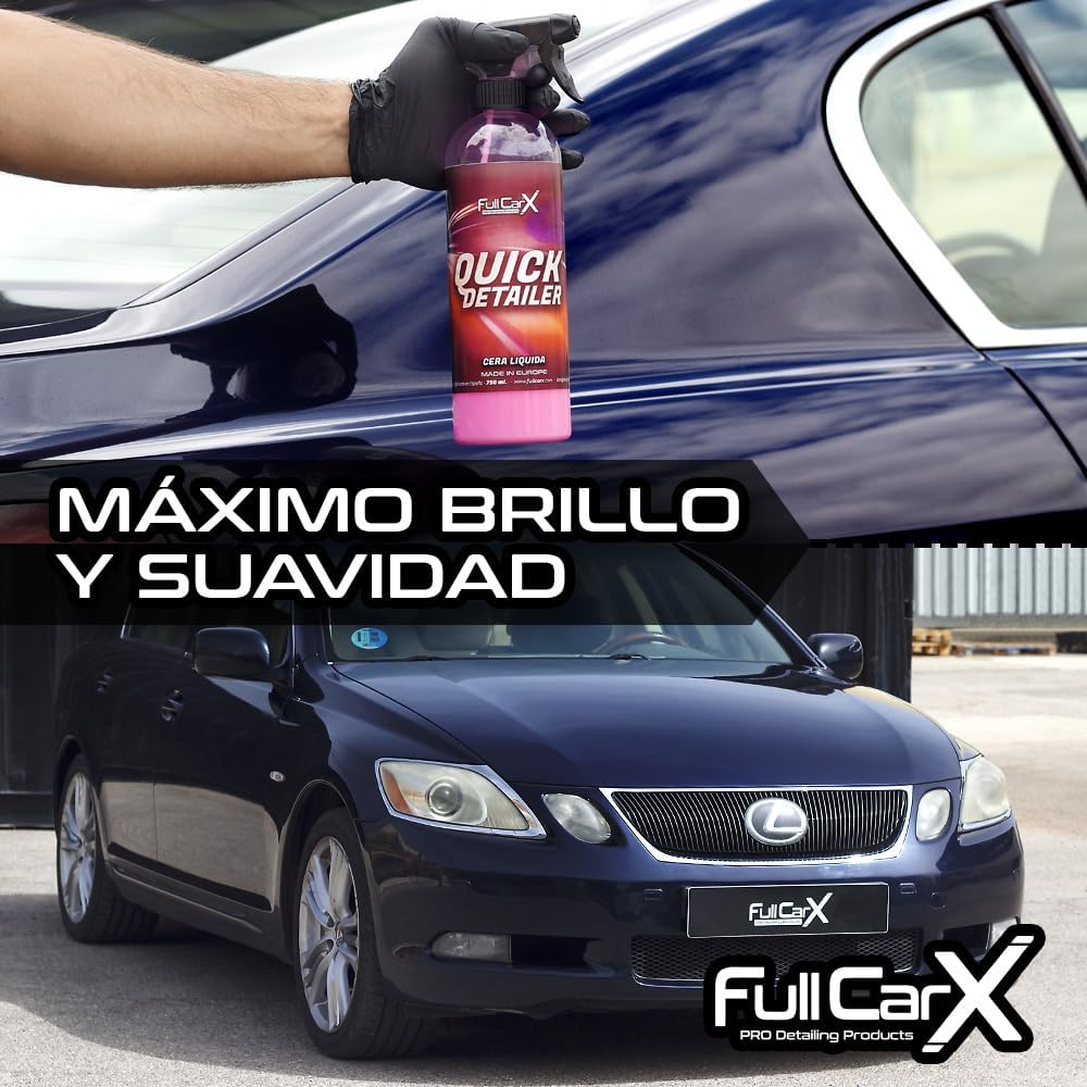AutoFullCar FullCarX Kit de nettoyage pour voiture intérieure et extérieure 3 x 750 ml, shampooing actif, cire liquide, nettoyant tableau de bord, produits de nettoyage et d'entretien du véhicule
