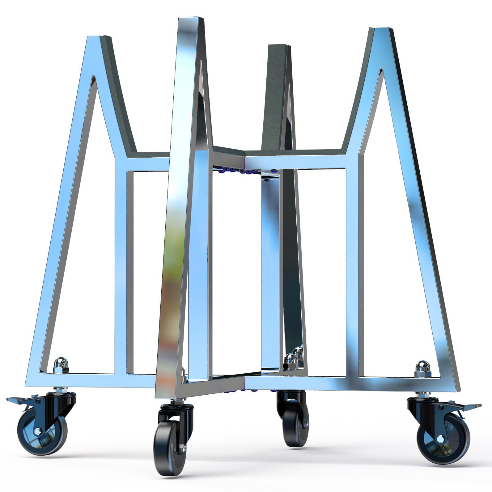 Stainless Steel Grill Stand for XL Big Green Egg Accessories, BGE Nest with Heavy Duty 3 inch PU Slient Wheels, Grill Cart Stand Compatible with Big