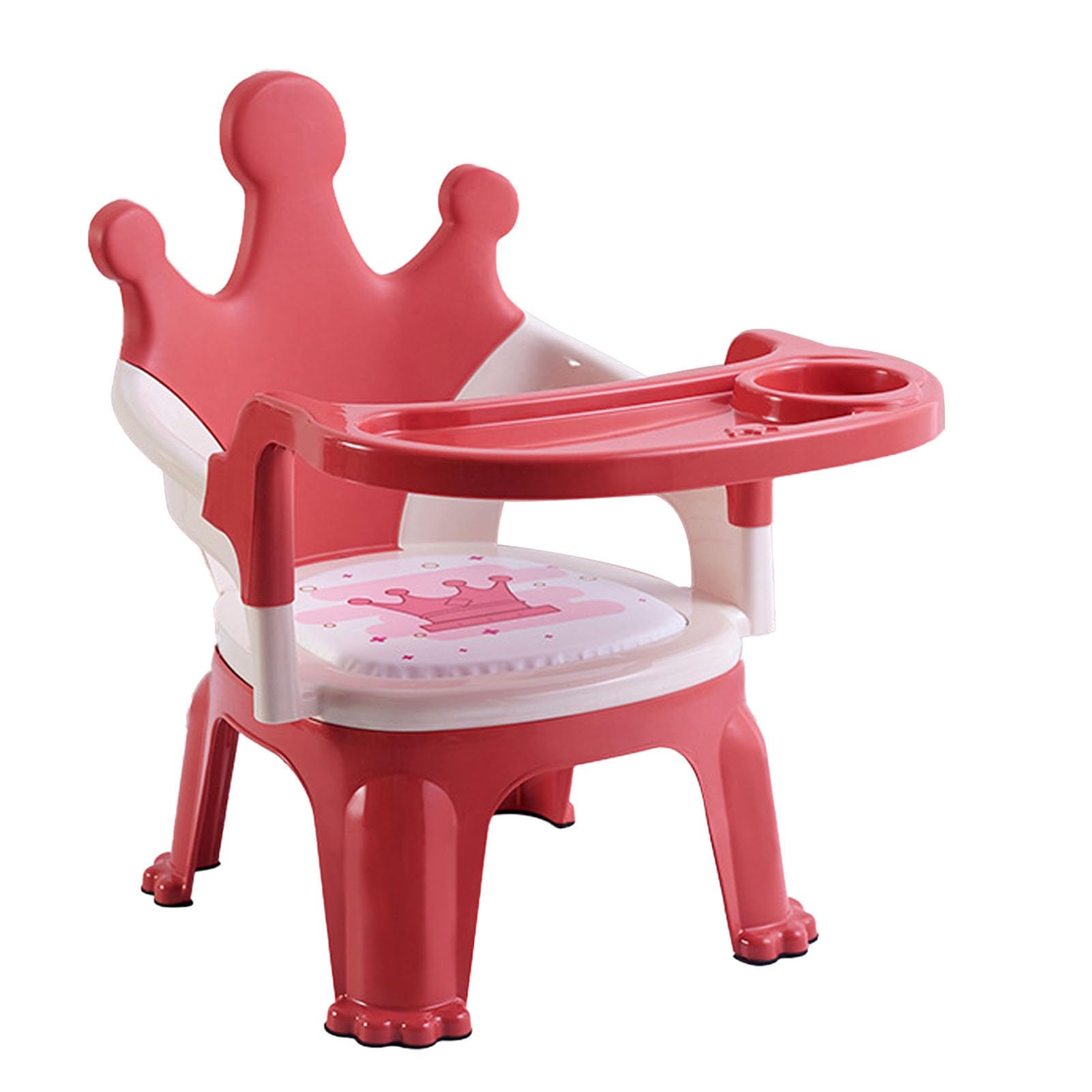 Cryfokt Seggiolino per Bambini Sedia da Pranzo Staccabile per Bambini in Cartone Animato per la Casa e L'asilo Plastica Confortevole 1 unità (rosso)