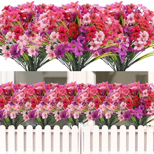 ALAGIRLS Artificial Flowers Plants Outdoors 12 Bundles, Decorative Fake Flowers