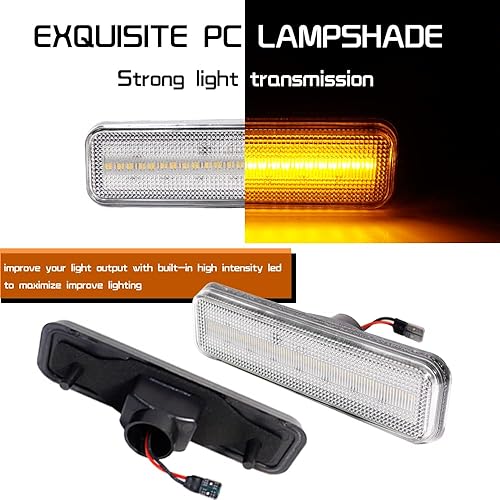 Miniatura 2 de Tonsya Compatible con cargador Dogde RAM 1971-1993 D100 D150 D250 D350 Plymouth Pickup Truck parachoques delantero luces de marcador laterales lente