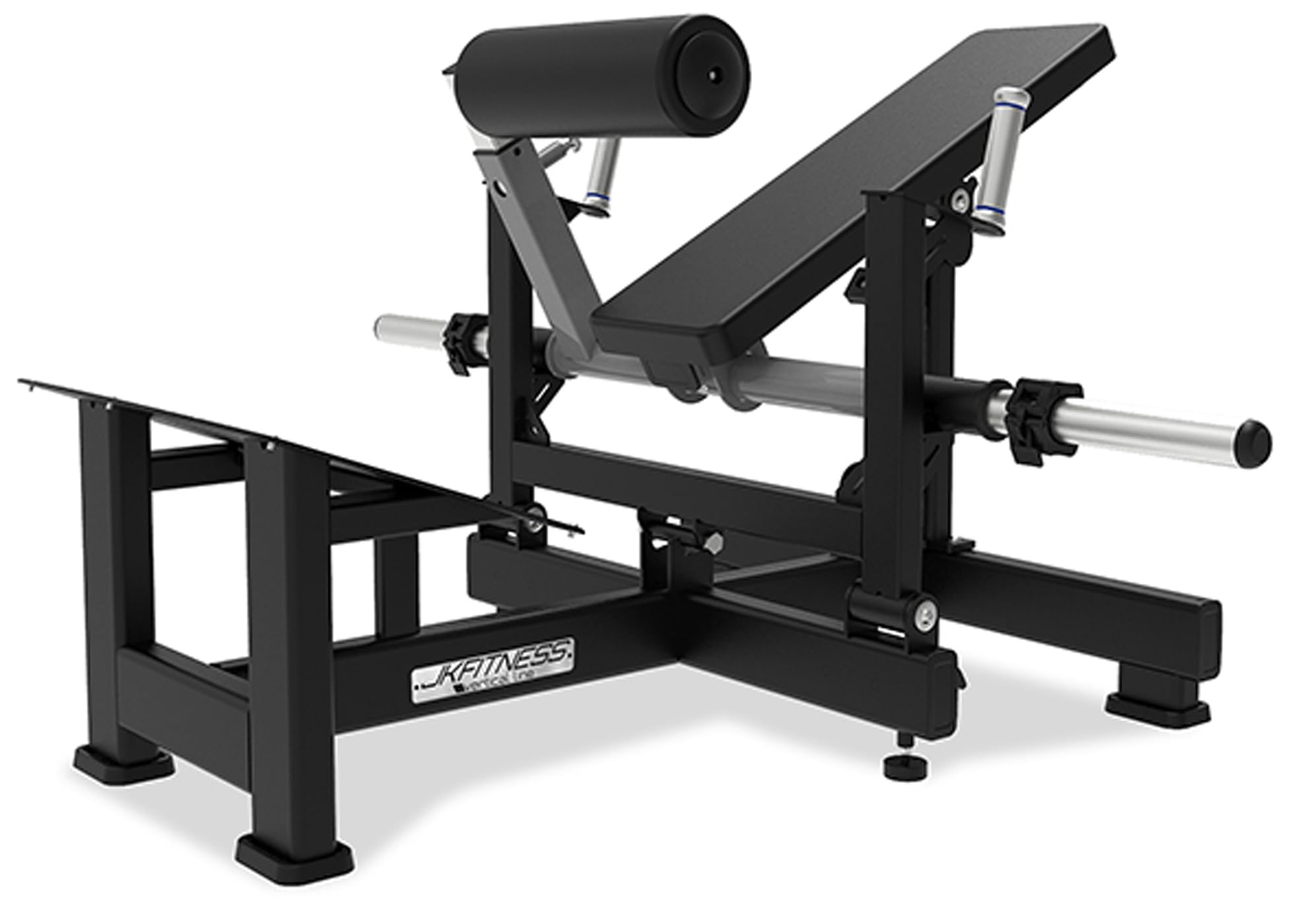 JK Fitness Hip Thrust Professional | Ergonomische Rückenlehne 85 x 27 cm | Rutschfeste Trittfläche 60 x 43 cm | Verstellbare Schubrolle | Maximale Belastung 250 kg | Abmessungen 147 x 150 x 86 cm