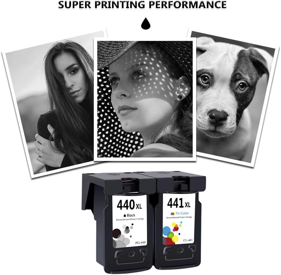 LEBOK Remanufactured PG-440 XL CL-441 XL Ink Cartridges for Canon Pixma MG2180 MG2240 MG3180 MX438 MX518 Printer