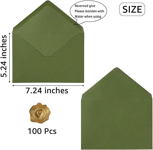 Vista 16 de 100 sobres A7 rosas de 5 x 7 pulgadas para tarjetas de felicitación, cumpleaños, bodas, tarjetas de invitación de baby shower (5.24 x 7.24 pulgadas)