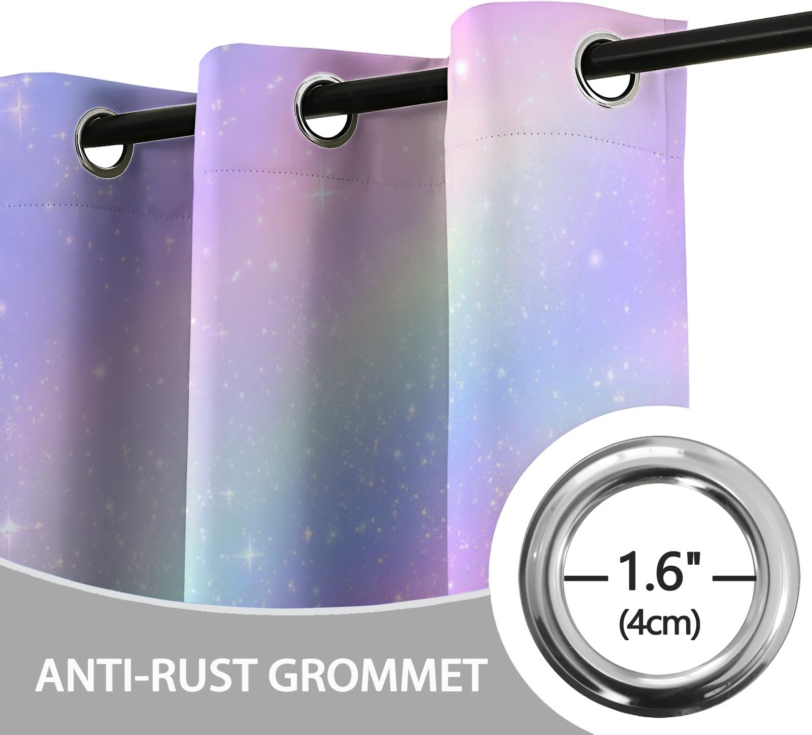 Cortinas Salon Opacas Patrón Degradado arcoíris, Cortinas de Ojales Dormitorio para Niños 2 Piezas Suave Termicas Curtain para Habitación Decoración Ventana, 2x110x215 cm