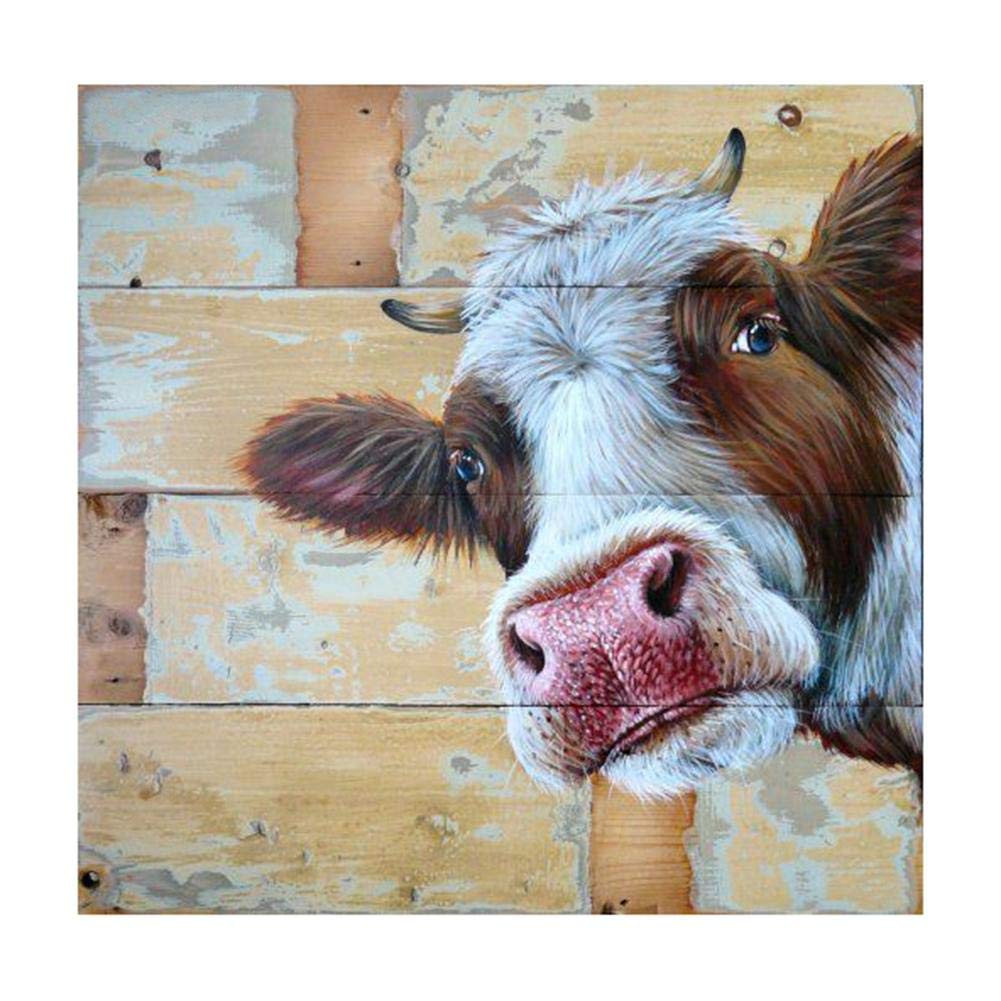 Akaddy 5D DIY Full Drill Diamond Painting Cow Cross Stitch Embroidery Mosaic Kit