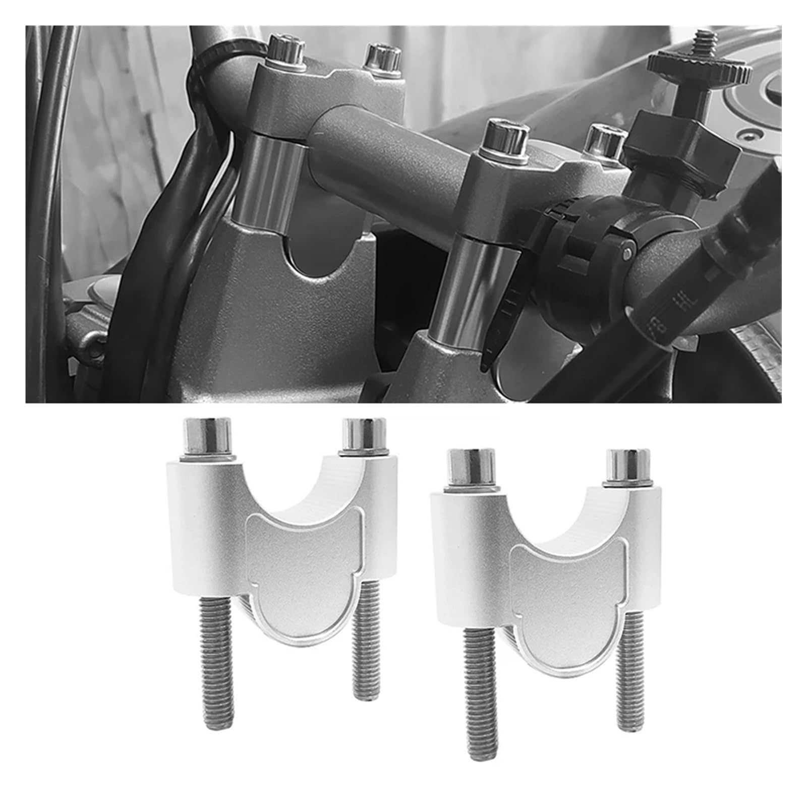Rehausseur De Guidon Moto 12mm/28mm - Bride Universelle En Alliage Aluminium - Noir - Pour XR650L, V-Strom
