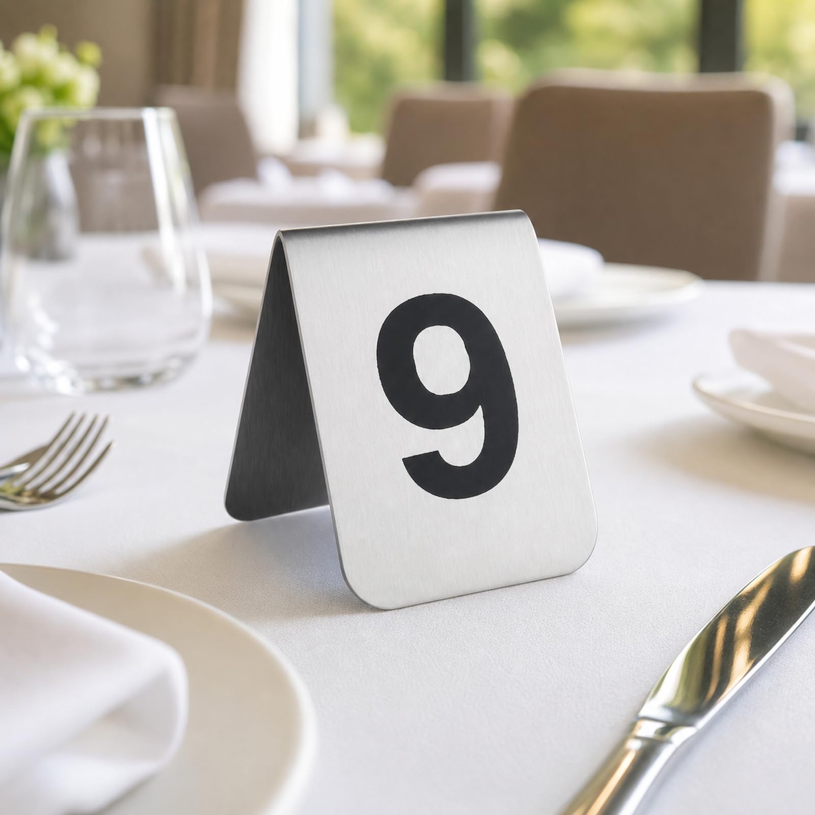 Numery stołów ze stali nierdzewnej, karty z numerami stołów restauracyjnych, styl namiotu, można układać w stos, wielokrotnego użytku, do kawiarni, tawerny, hoteli, restauracji, usług gastronomicznych