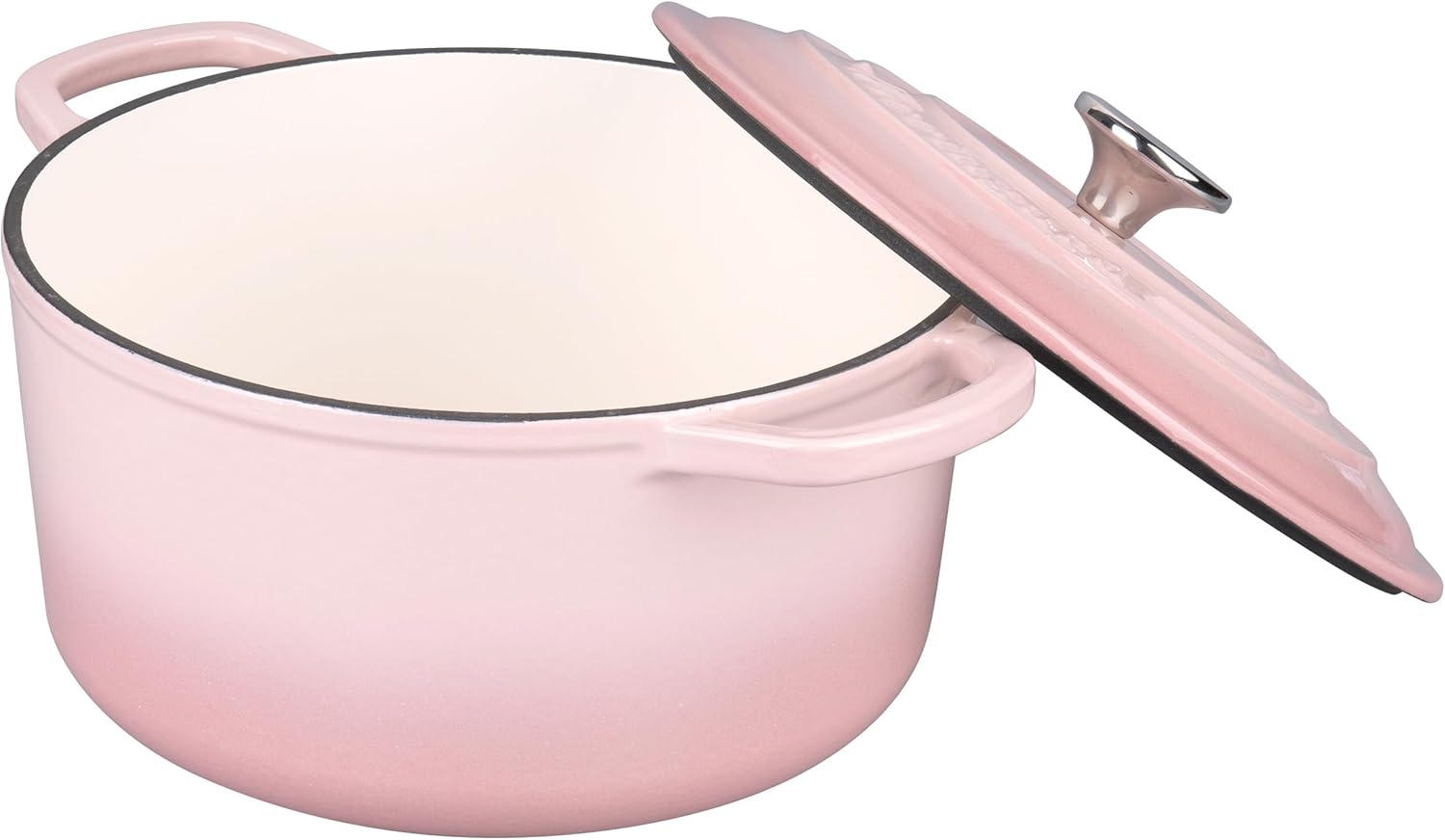 Enameled Cast Iron Dutch Oven Pot with Lid, for Sourdough Bread Baking, Round Dutch Ovens, 6 Quart, Pink - Image 5