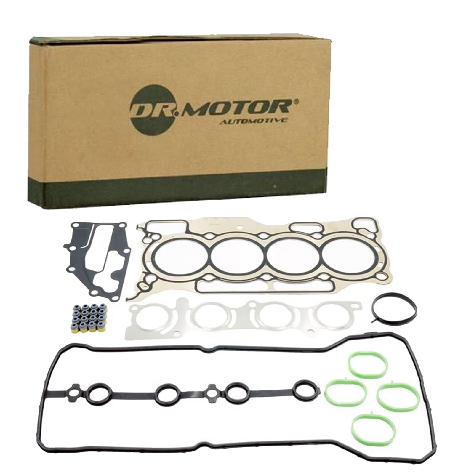 DR.MOTOR AUTOMOTIVE DRM18226SL Juego de juntas culata con junta para la tapa de culata de cilindro con junta de culata con junta de vástago de válvula con árbol de levas reten con junta(s) para