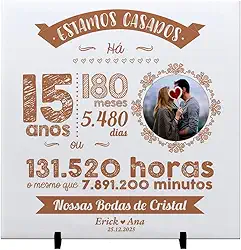 Presente Criativo Bodas Aniversário Casamento Com Foto e Nome do Casal