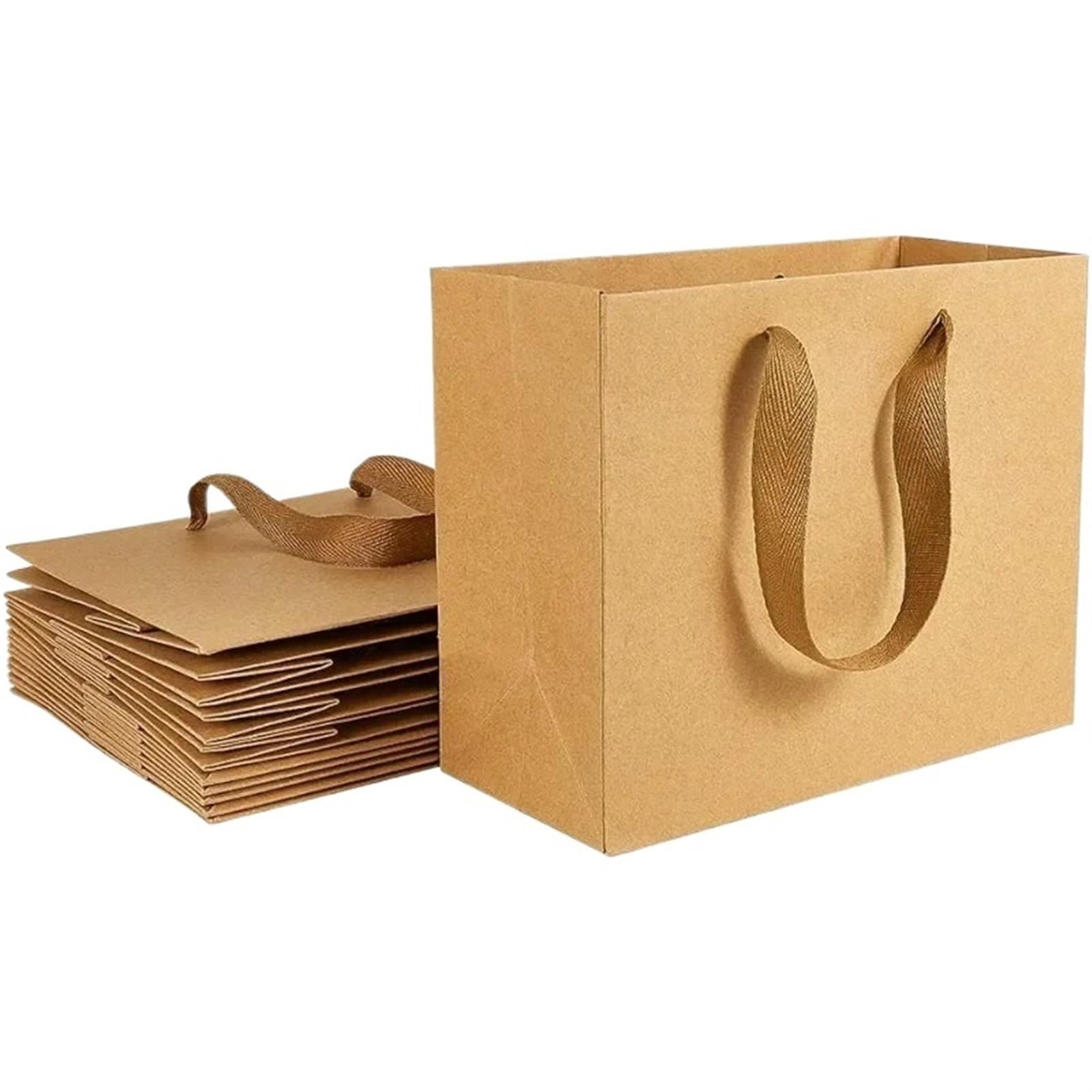 Sacchetti Carta Borse for la spesa in carta Kraft di con manici regalo for feste in(32x28x11.5cm 10pc)