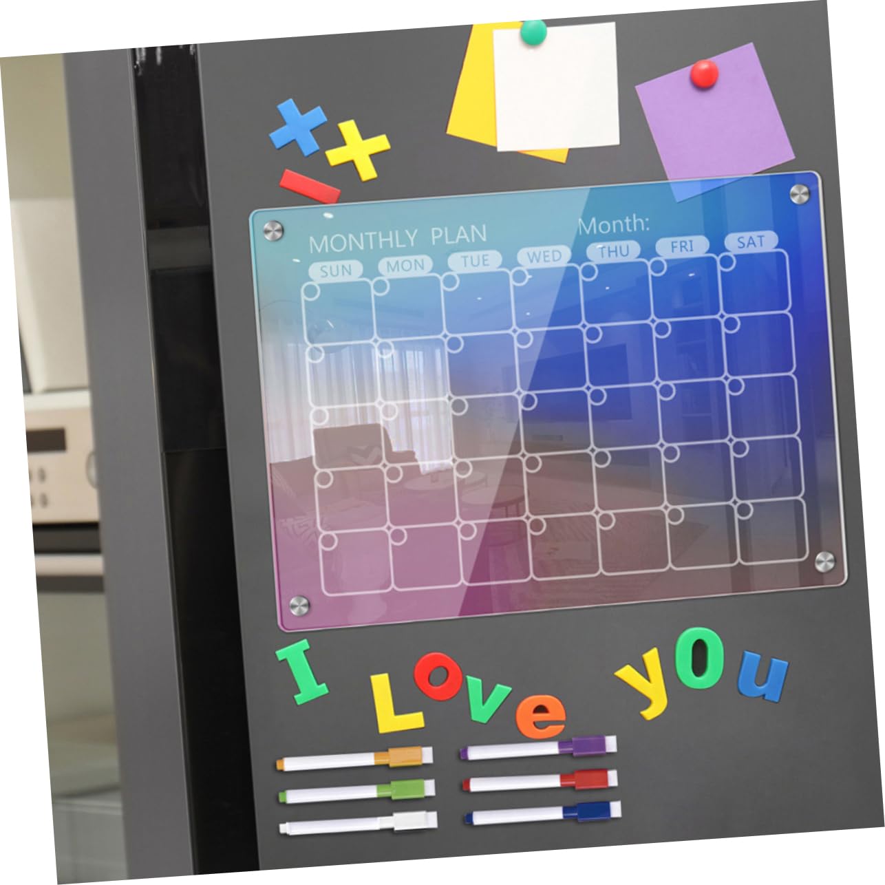 SEWACC Magnetische Acryl-tafel Für Wand Und Kühlschrank Als Whiteboard-tafel Terminplaner Oder Wochenplaner Mit To-do-listen-funktion Und Memoboard-eigenschaften
