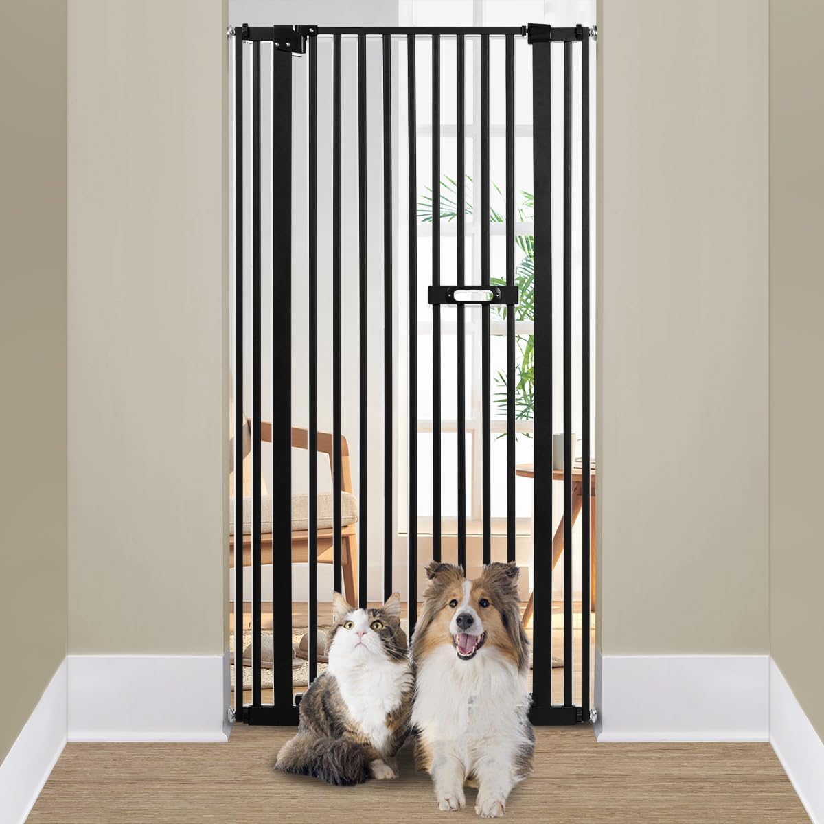 Ulifemate 59" Extra Tall Cat Gate, 2024 Easy Opening Auto