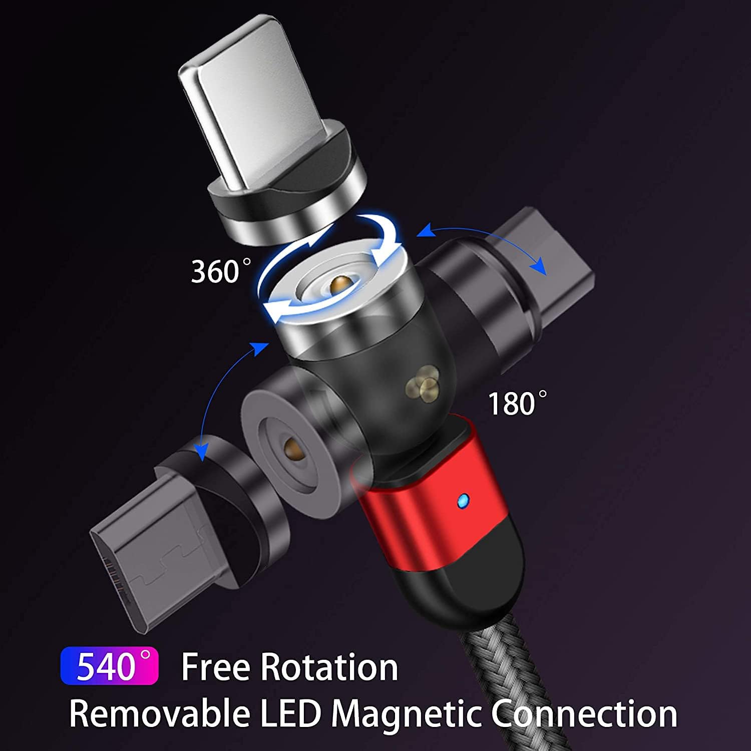 Suреr Chеар 🛒 Magnetic Charging Cable, AMZLIFE 3 in 1 360°& 180°Rotation Universal USB Charger Cord Compatible with Mirco USB, Type C Android Phone & iProduct Device(2 Pack 3.3 ft, 1 Pack 6.6 ft,9 Adapters, Red) Lіmіtеd Dіѕсоunt Magnetic Charging Cable, AMZLIFE 3 in 1 360°& 180°Rotation Universal USB Charger Cord Compatible with Mirco USB, Type C Android Phone & iProduct Device(2 Pack 3.3 ft, 1 Pack 6.6 ft,9 Adapters, Red)