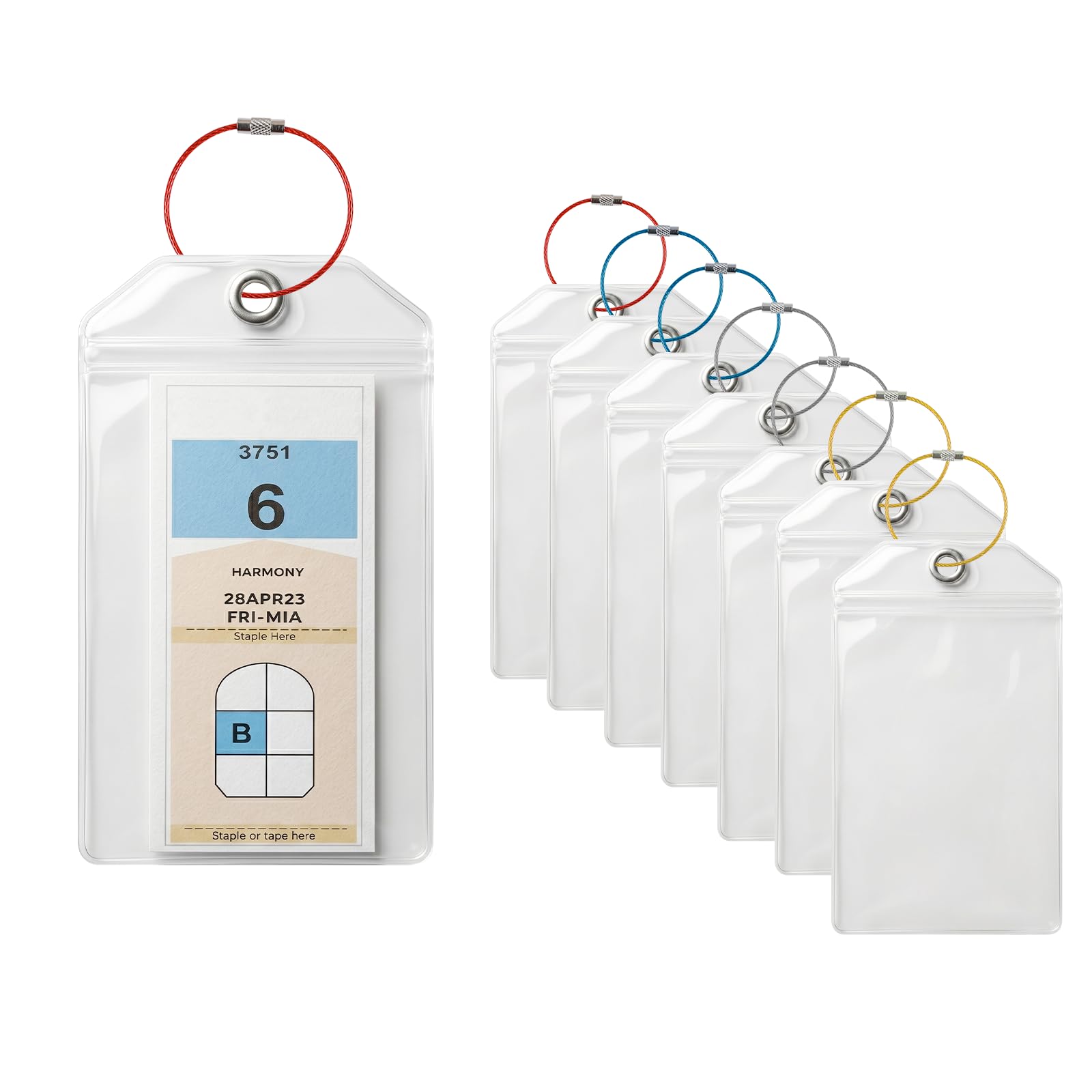 8 Pack Cruise Luggage Tags - Waterproof Clear AIDA Luggage Tags with Metal Strap