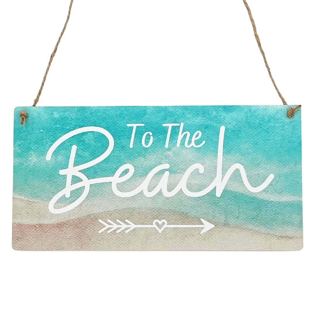 Second Ave Gift Company Turquoise Second Ave To The Beach Wooden Hanging Rectangle Home Shed Sign Plaque