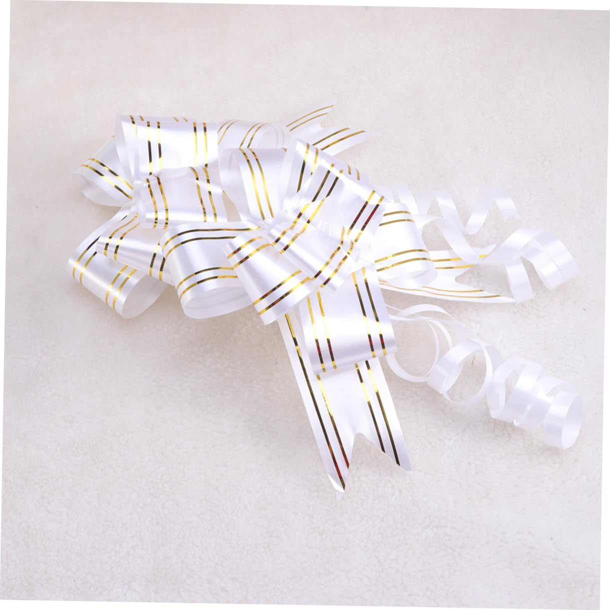 KOMBIUDA 20pcs Pull Bows for Yellow Flower Phnom Penh Latte Bow Wedding Car Decoration Easter Bow Pull Bows for Christmas Goodie Bag Favors White Hand Drawn Flowers Bow Tie