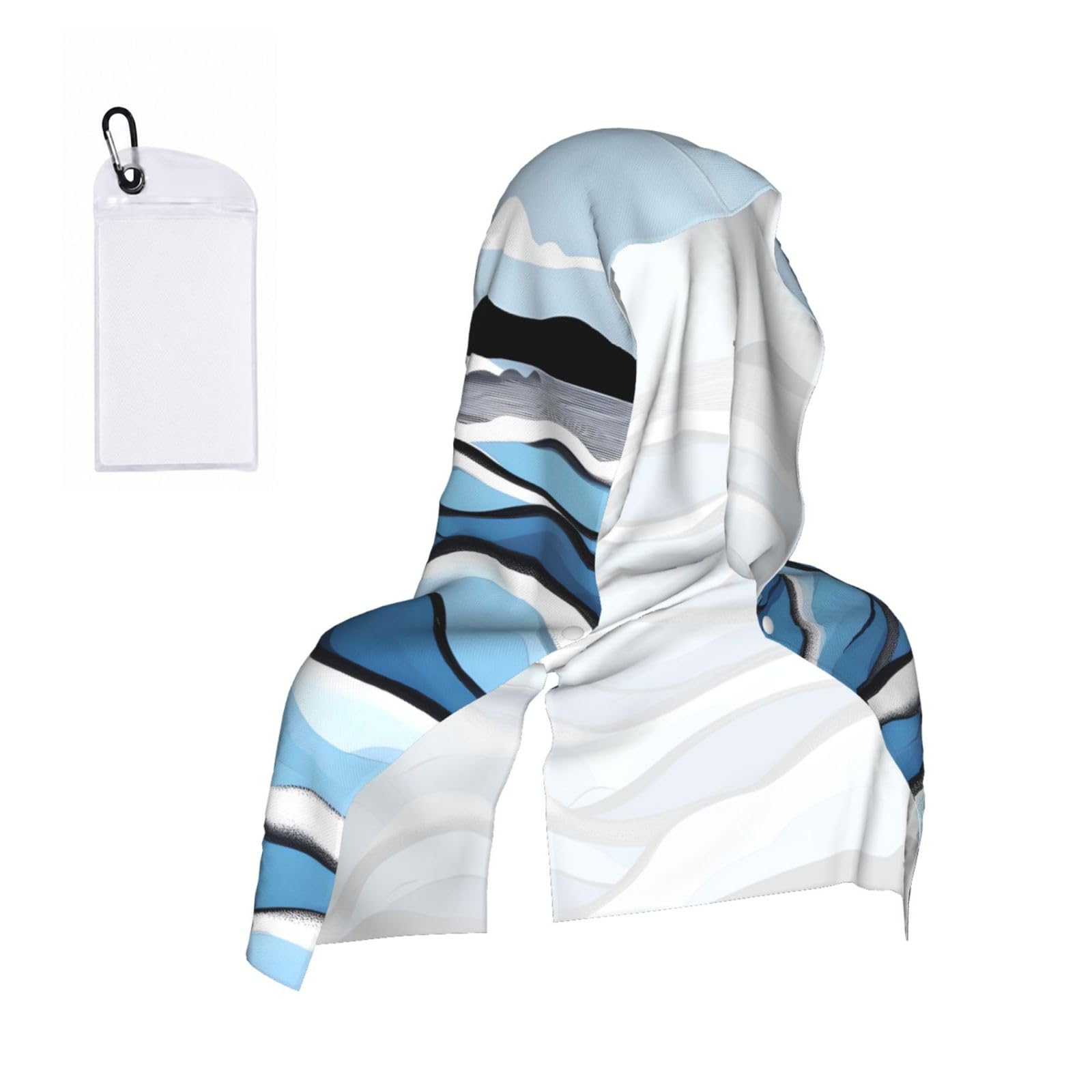 CNTDBU Waves lapping at the rocks Cooling Towel Hooded-Instant Chill Neck Cover for Sports, UV Cooling Rag for Running Gym