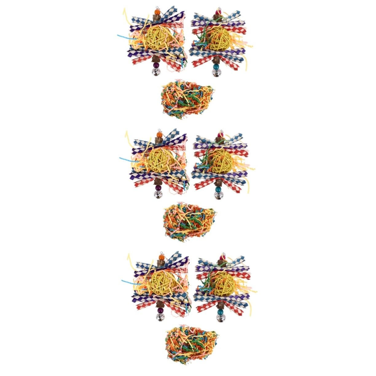 DOITOOL 3pièces Jouet à Mâcher pour Perroquet Jouet pour Oiseaux Accessoire Créatif Et Amusant pour Petits Oiseaux pour Cockatiels Et Perroquets Structure Durable Et Design Attrayant