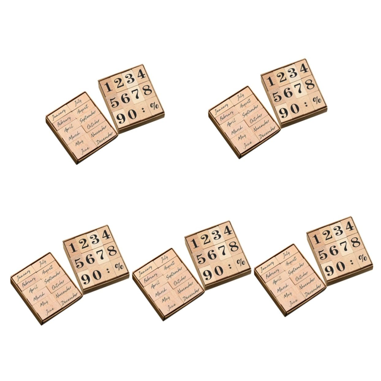 HOMSFOU 5 Sätze Hölzernes Siegel Selbst Pads Herstellung Stempeln Journaling Name Briefmarken Selber Machen Handwerk Briefmarken Sammelalbumstempel Holzstempel Stück * 5