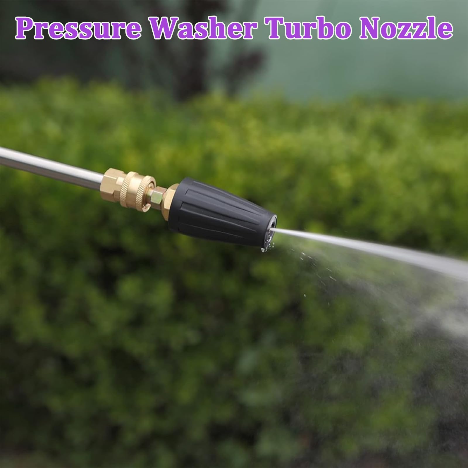 Pressure Washer Turbo Nozzle Tips 4000PSI Max Pressure Washer Rotating Nozzles for Cleaning Rotating Turbo with 5 Spray Nozzle Tips for Power Washer Machine - 3