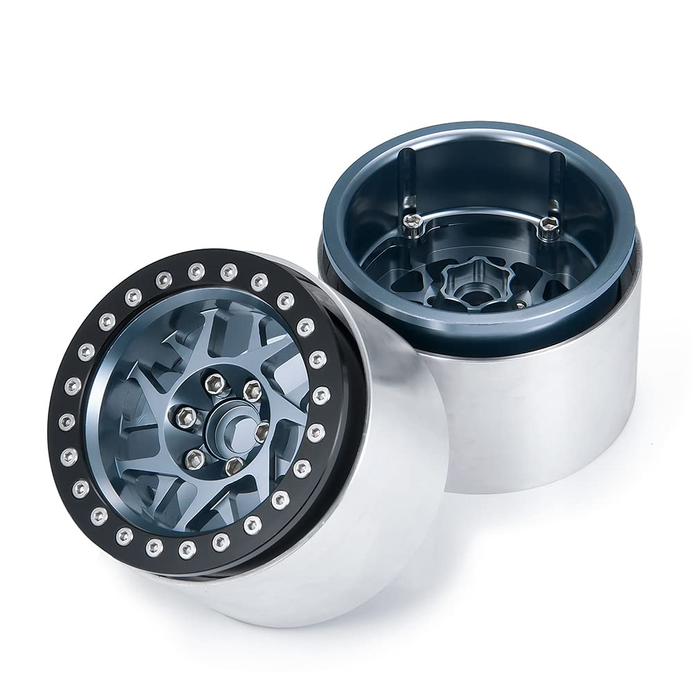 4 Stück 2.2 Titan Beadlock Felgen für SCX10 TRX4 TRX6 1/10