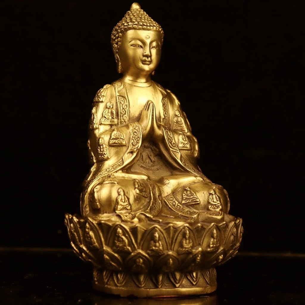 Posąg Buddy do dekoracji wnętrz Zen Ozdoby mosiężne Figurka Buddy Bodhisattwa Dekoracja Dom Medytacja Dekoracja Statua Medytująca Statua Buddy Figurka Rzeźba