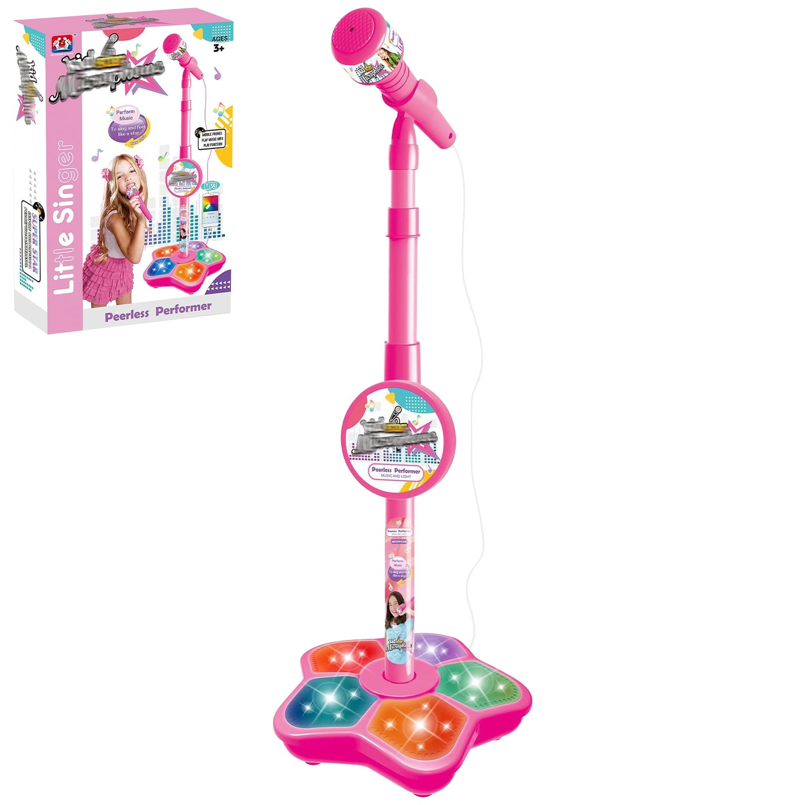 Support de microphone avec trépied, machine de karaoké, microphone réglable avec trépied, pour les fêtes et les loisirs, cadeau de Noël