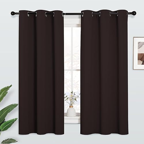 Miniatura 33 de KGORGE - Cortinas opacas grises para dormitorio 2 paneles, 42 x 63 pulgadas con ojales, cortinas de oscurecimiento de habitación con aislamiento