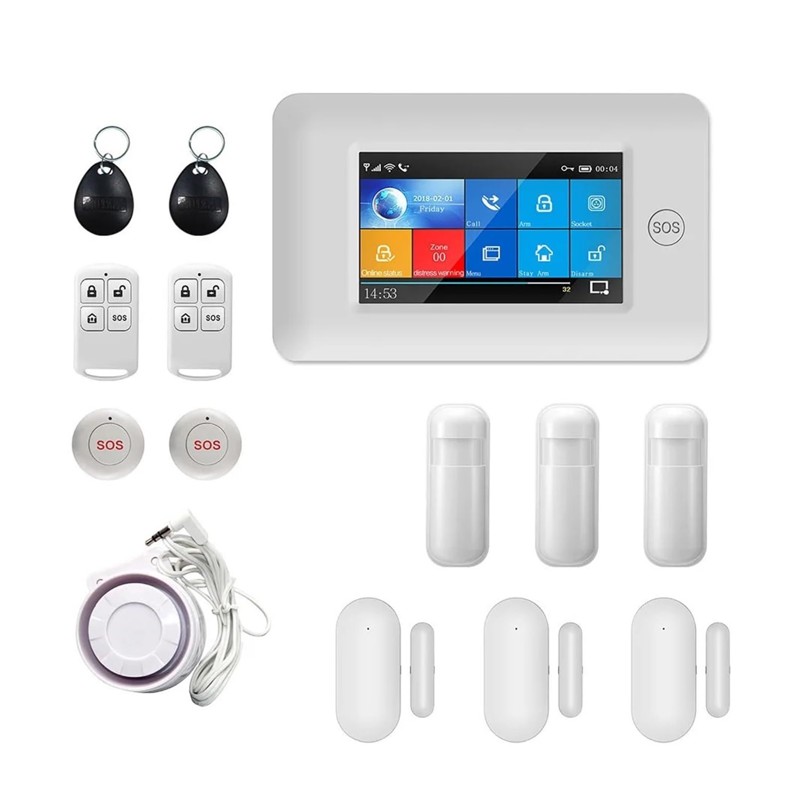 WiFi GSM Home Burglar Security Alarm System Wireless Remote Monitoring(A.)