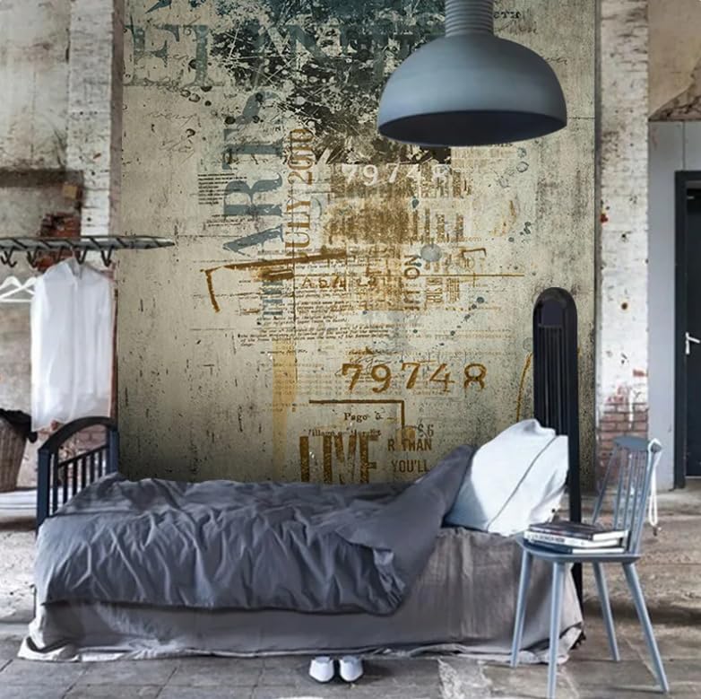 Papier peint graffiti rétro 3D grand format 350x256 cm pour décoration murale - 2