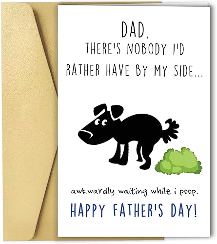 OJsensai Tarjeta traviesa del día del padre para perro, gran regalo del día del padre de parte del perro, divertida tarjeta del día del padre para