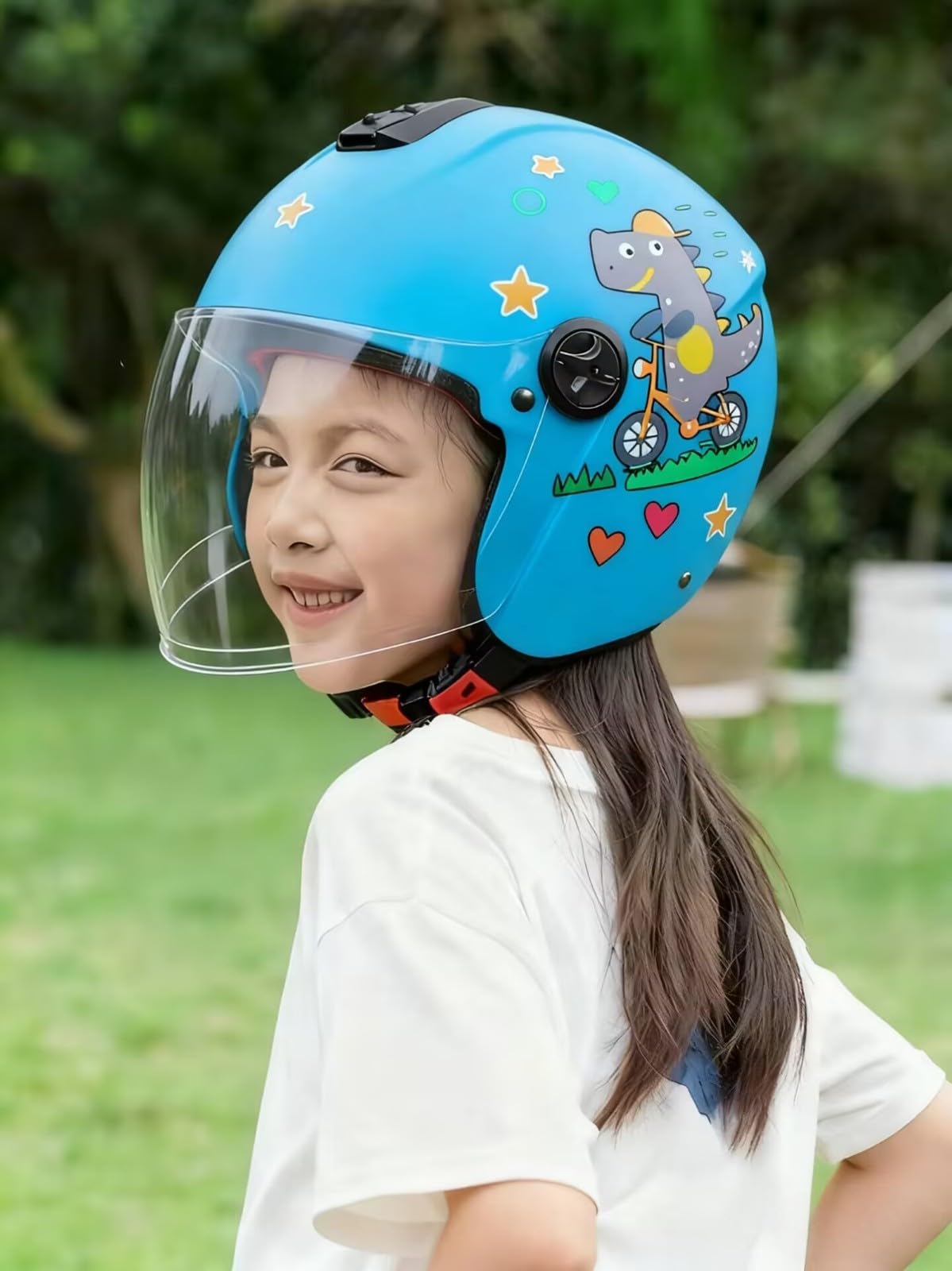 Kask dziecięcy, otwarty kask motocyklowy, kask na skuter dziecięcy z wizjerem, lekki kask multisportowy, certyfikat ECE