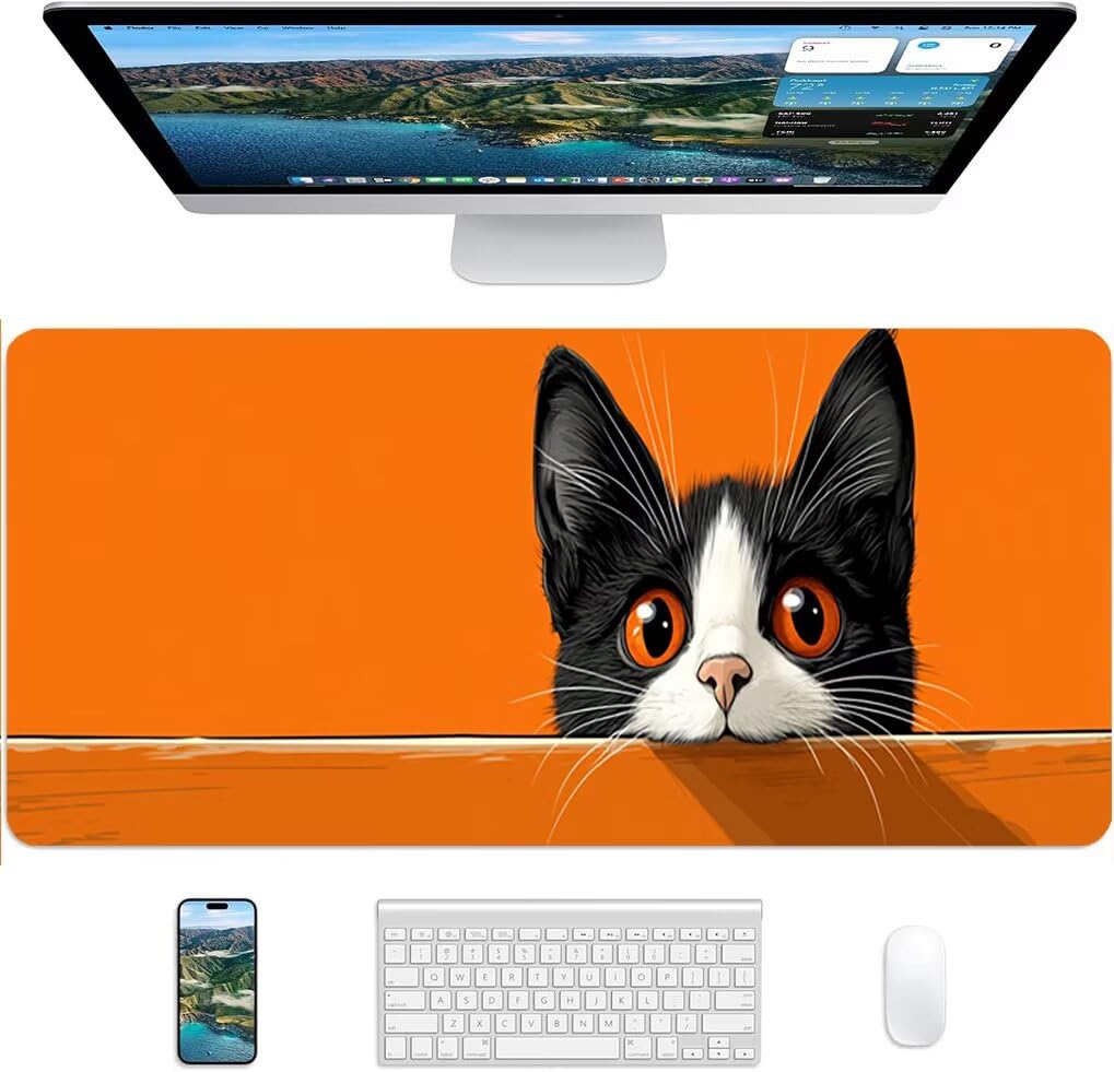 Genérico Lpfieonn Gato Gaming Alfombrilla Ratón 120x60cm PF-2595