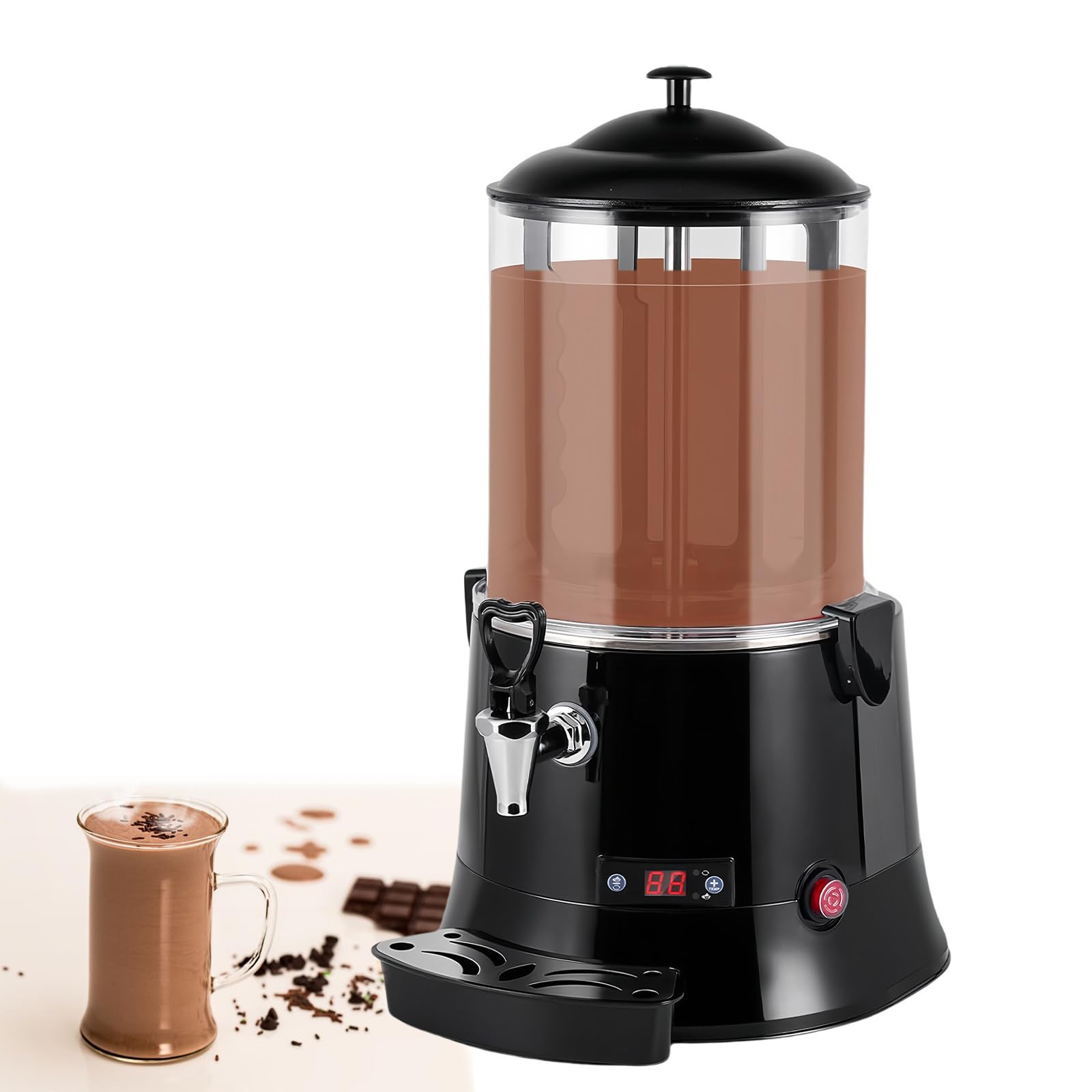 Machine À Chocolat Chaud, Machine À Tempérer Le Chocolat Réglable De 30 À 90 °C, Distributeur De Boissons Au Chocolat Commercial 400 W 5 L 10 L Pour Restaurants, Boulangeries, Cafés, Etc.,10L