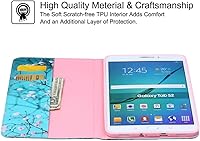 Vista 7 de NewShine - Funda para Galaxy Tab S2 8.0 - Funda de piel sintética con ranuras para tarjetas, soporte para notas para tableta Samsung Galaxy Tab S2