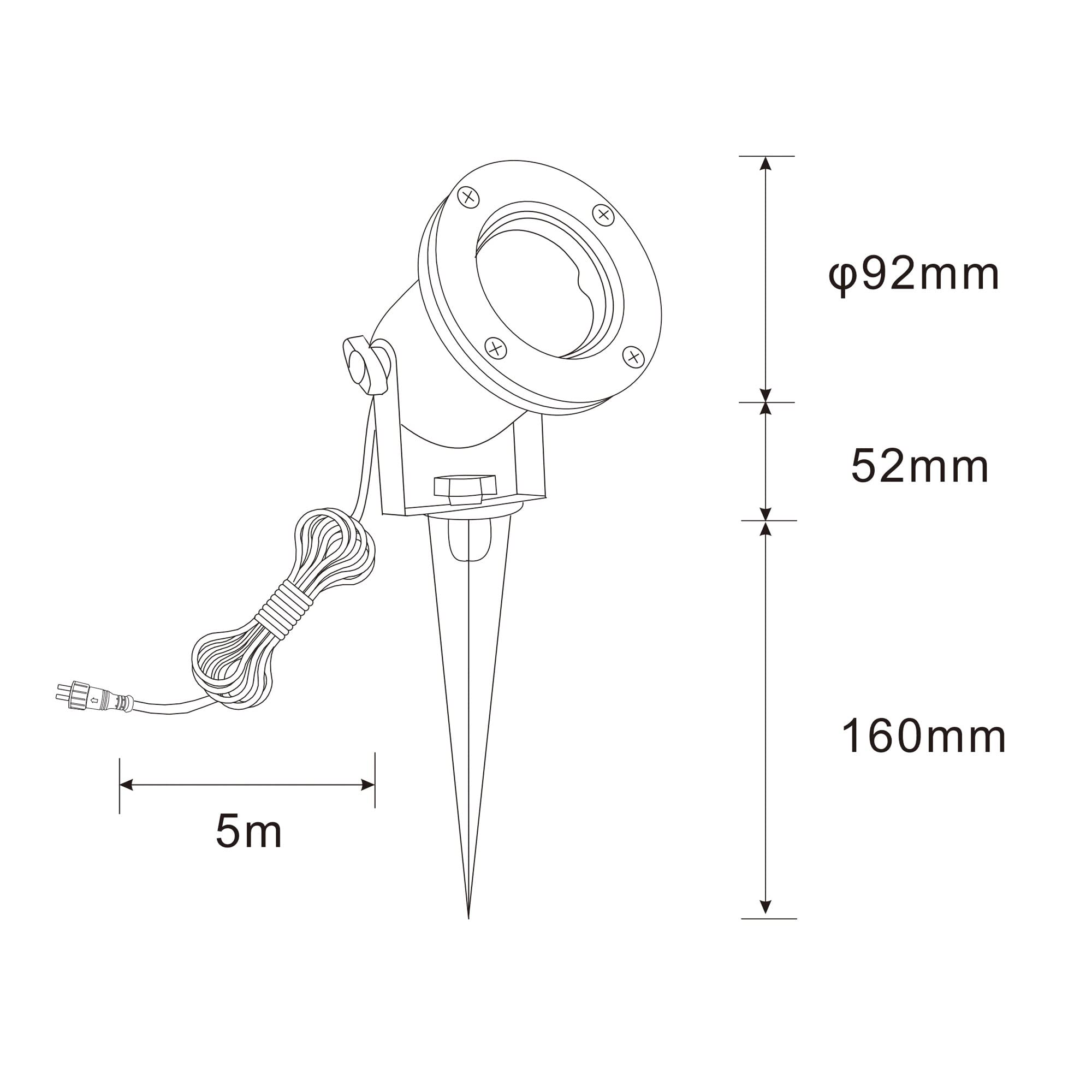 VBLED LED-Gartenstrahler Gartenteich Licht 12V, aus Edelstahl IP68 mit MR16 Leuchtmittel 5W