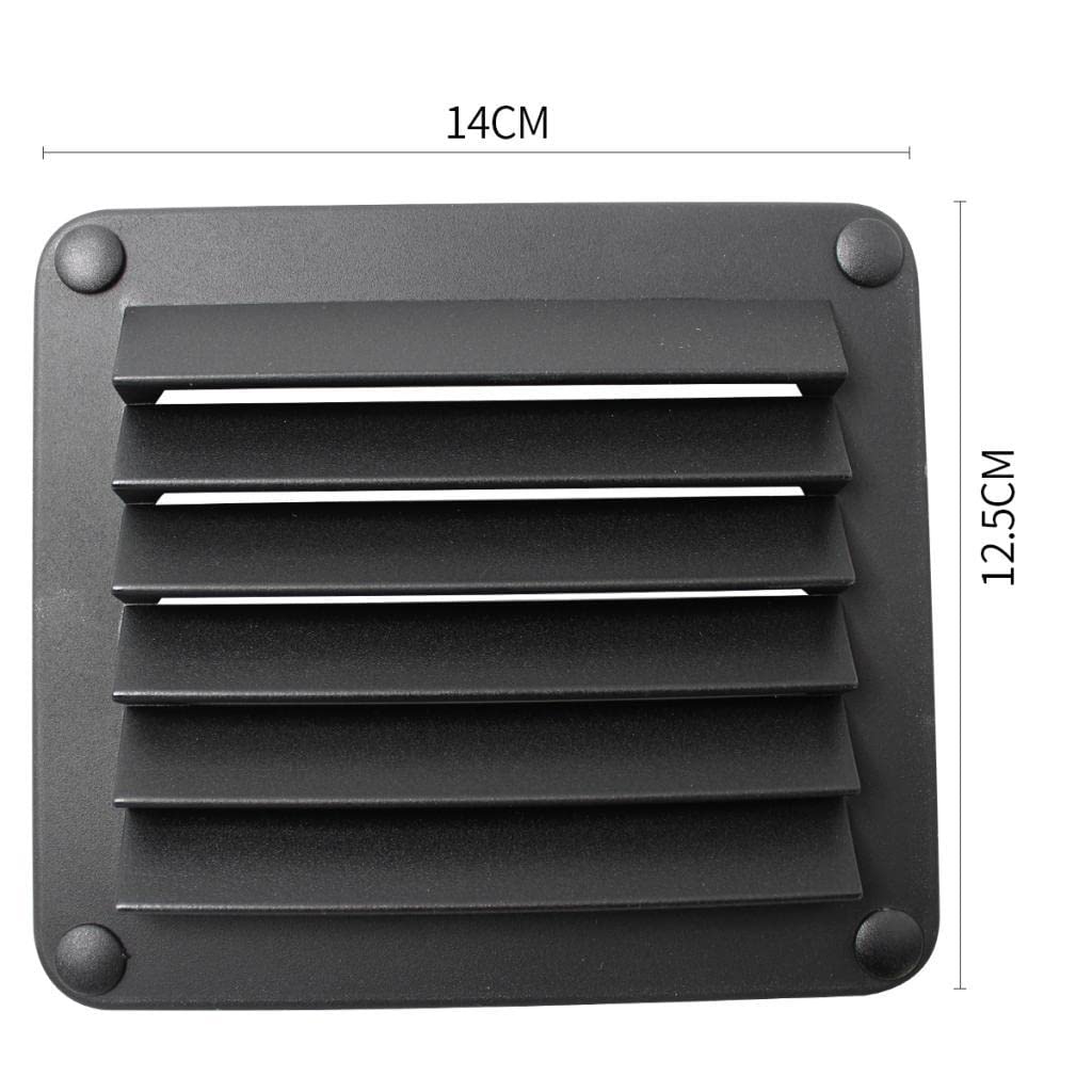 Juego de 3 rejillas de ventilación de plástico ABS negro de 5-1/2 x 4-7/8 pulgadas para barco