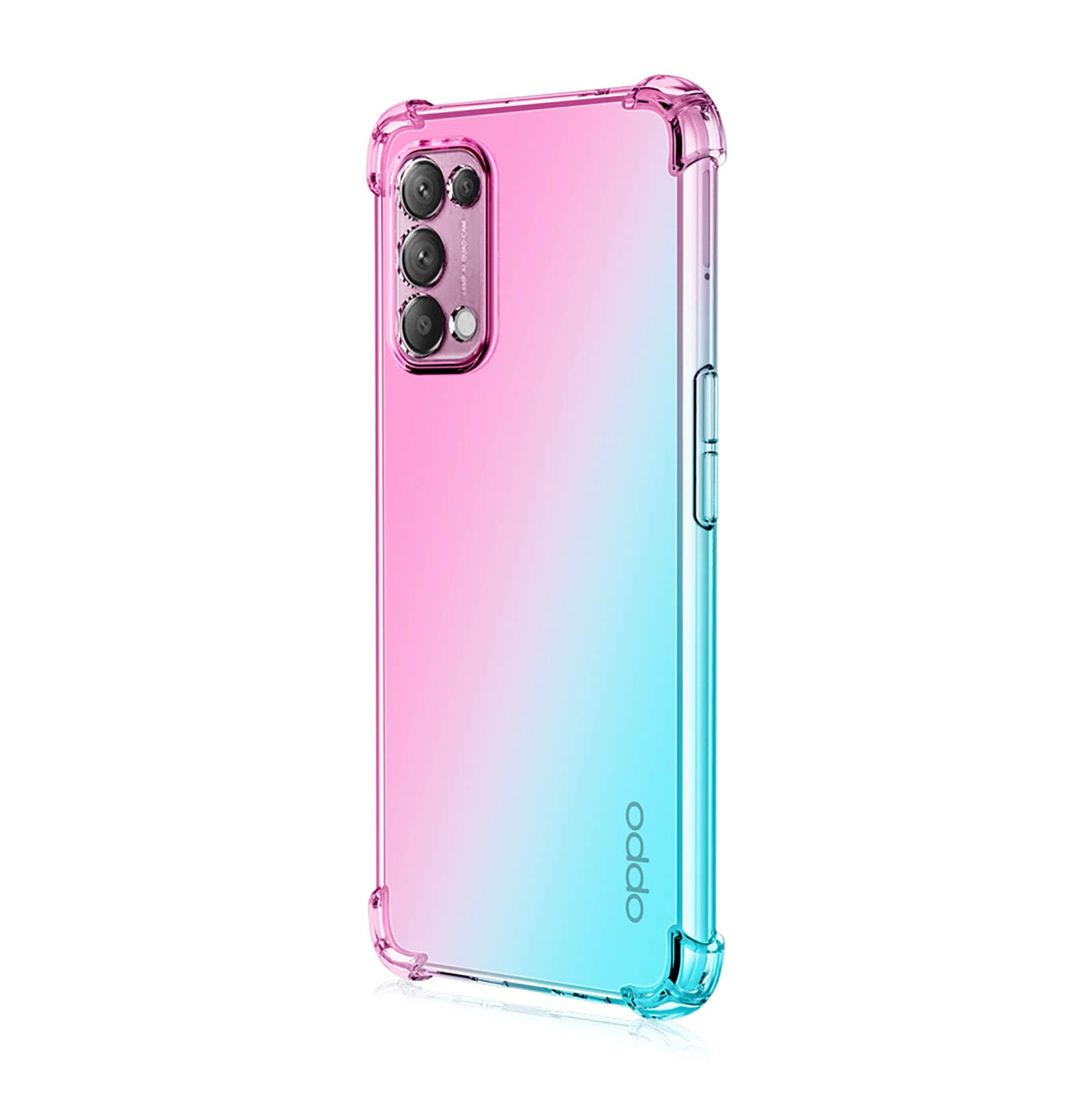 ALAMO Cover Colorata Per Oppo Find X3 Neo – TPU Traslucido Con Effetto Pendenza, Rosa E Viola, Antiurto Con Airbag