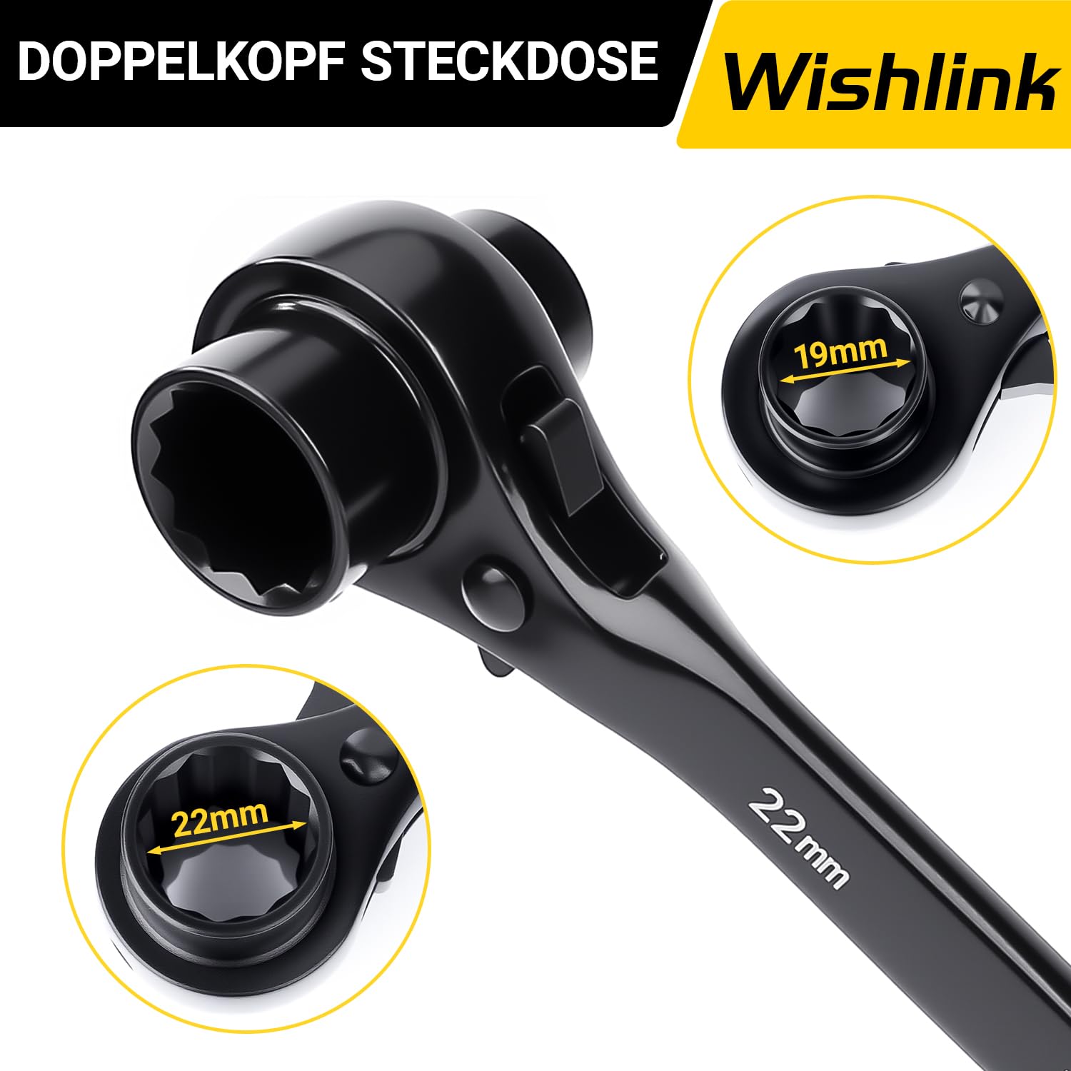 2 Stück Gerüstbauratsche 19/22 mm Ratschenschlüssel Gerüstbauknarre Gerüstratsche Gerüstbauer Ratsche Rechts Links Umschaltbar Zwölfkant