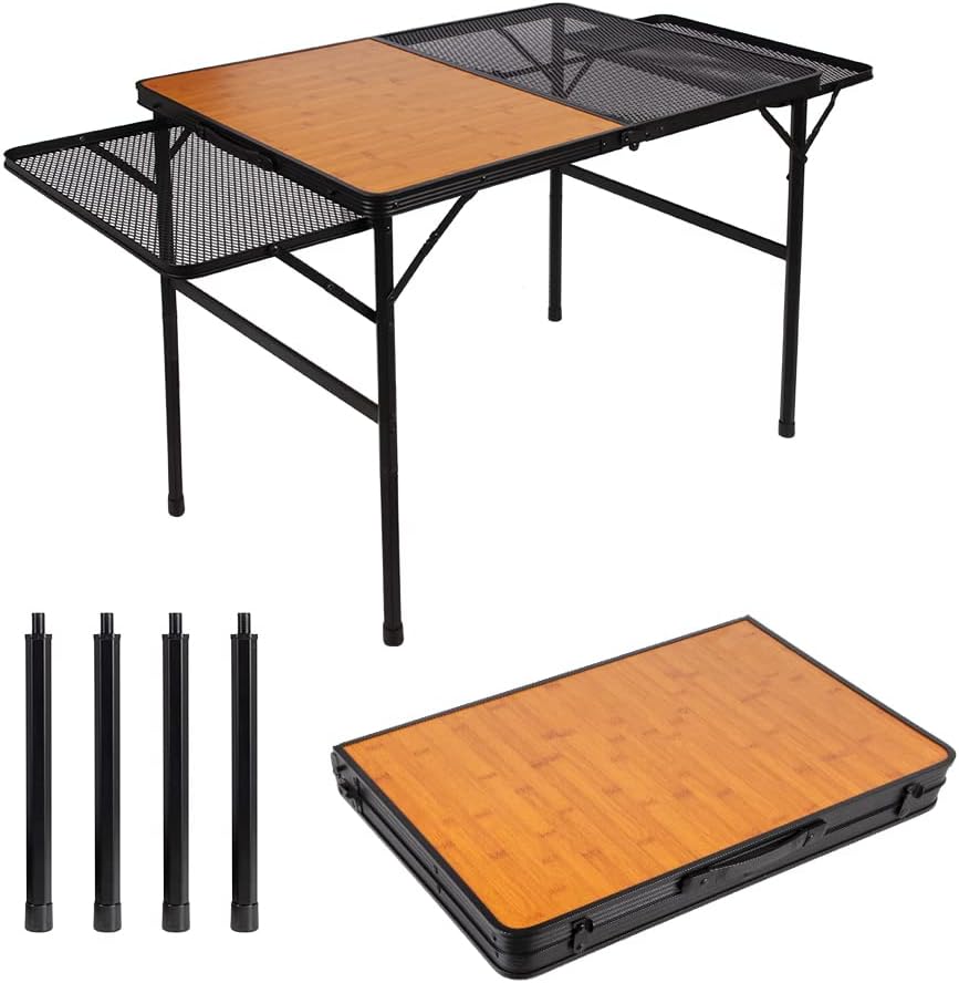 IPX Camping Table with Mesh Desktop Folding Portable Grill
