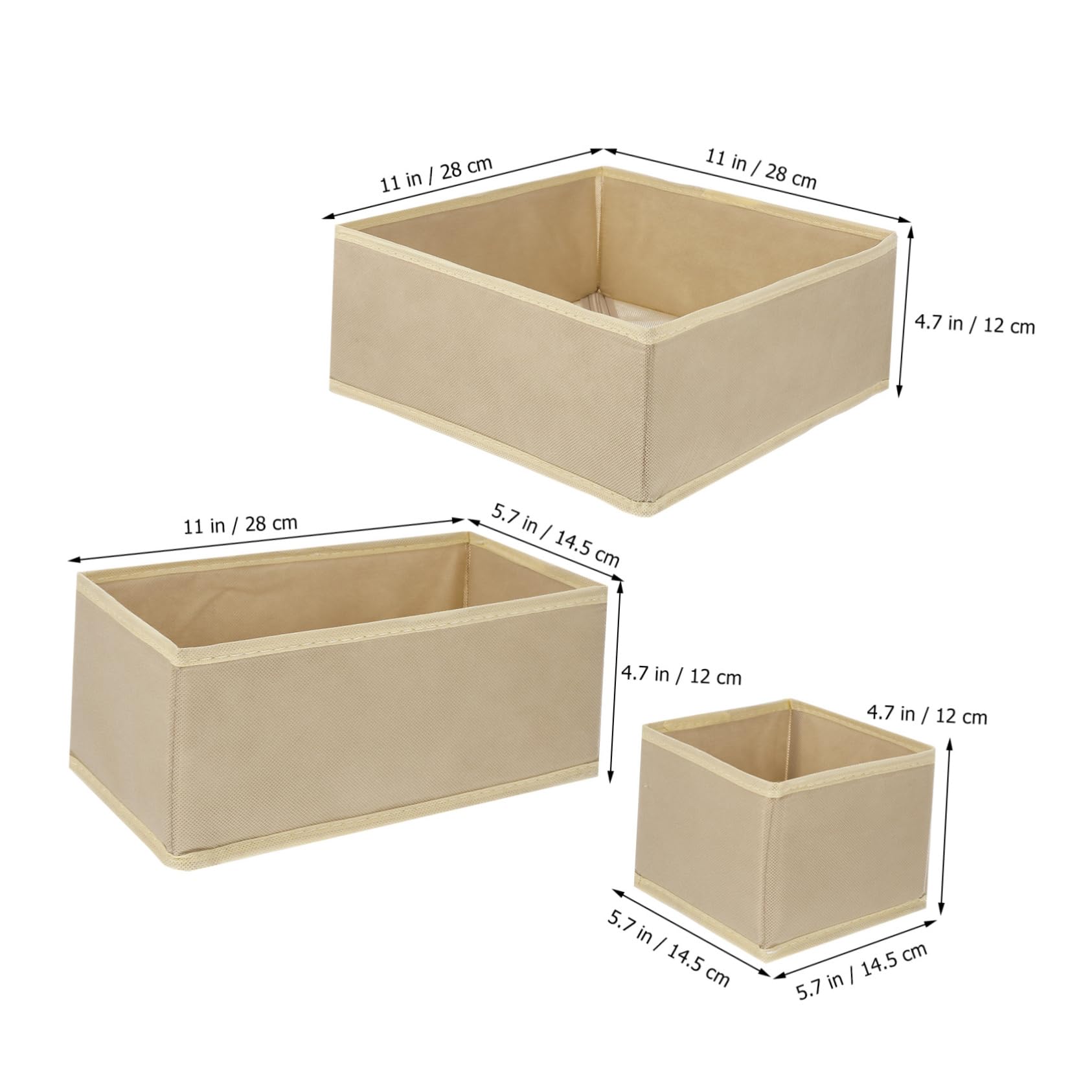 KOMBIUDA 6 Pcs Wardrobe Drawer Organizer Soft Non Woven Storage Bins for Efficient Clothing Sock and Underwear Organization Closet