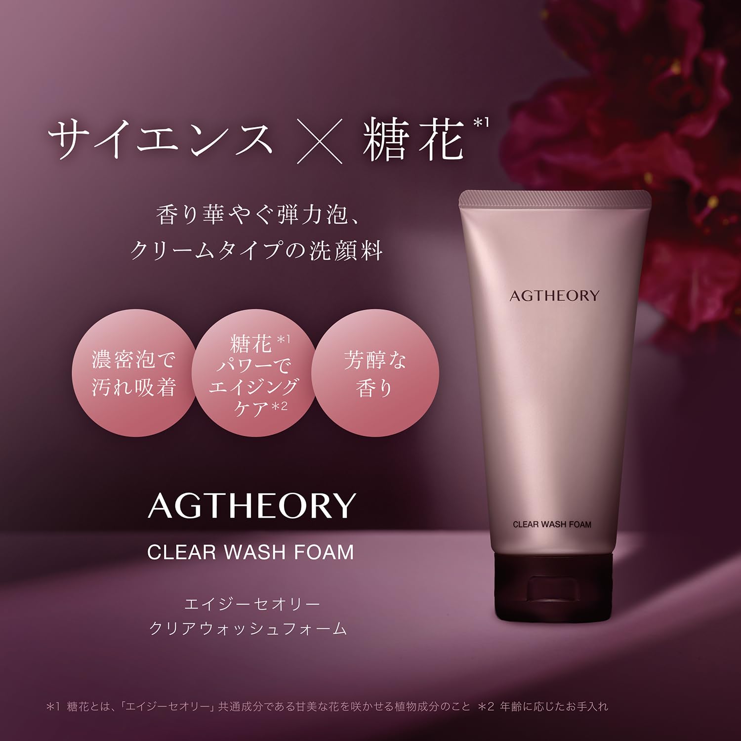 AXXZIA AGTheory Clear Wash – Japanese Anti-Aging Cleansing Foam with Amino Acids & Botanical Extracts – Brightening & Moisturizing Face Wash – 100 g