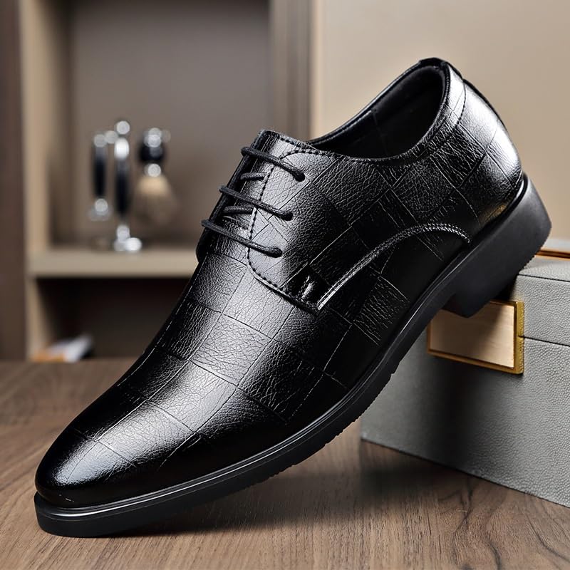 Men's Tuxedo Dress Shoes Fashion Style Men's Breathable Comfort Business Lace Up Work Leisure Solid Color Leather Shoes Breathable Print Leather Wingtip Oxford Shoes for Men(10)2