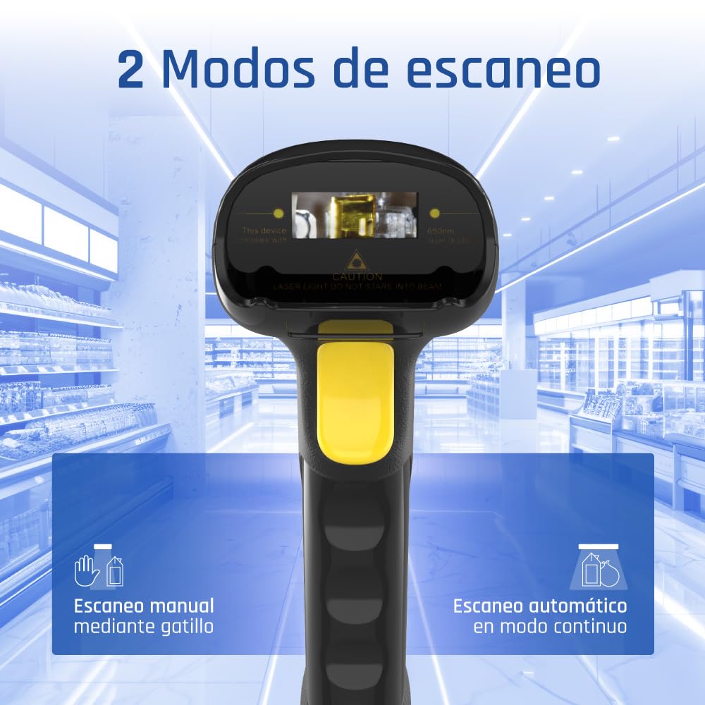 iggual Lector código barras 1D Bluetooth WiFi 2.4G
