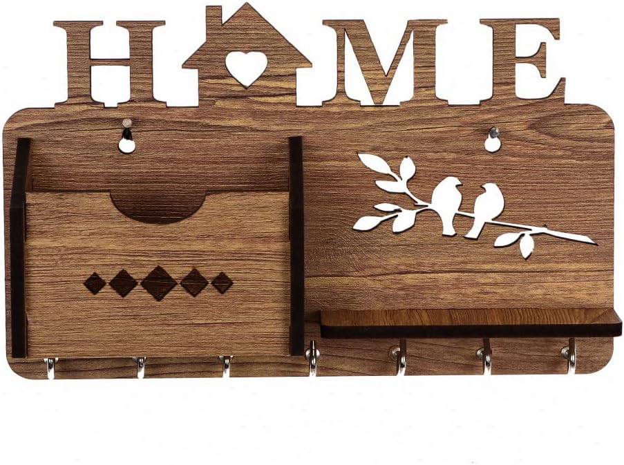 Sehaz Artworks Key Hangers | Key Holder for Wall Decorative | Wall Key Holders for Home (7 Hooks, Brown)