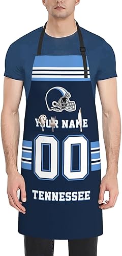 Miniatura 10 de Midkepf Delantales personalizados del estilo del fútbol, delantal personalizado de la cocina del nombre y del número, delantales impermeables