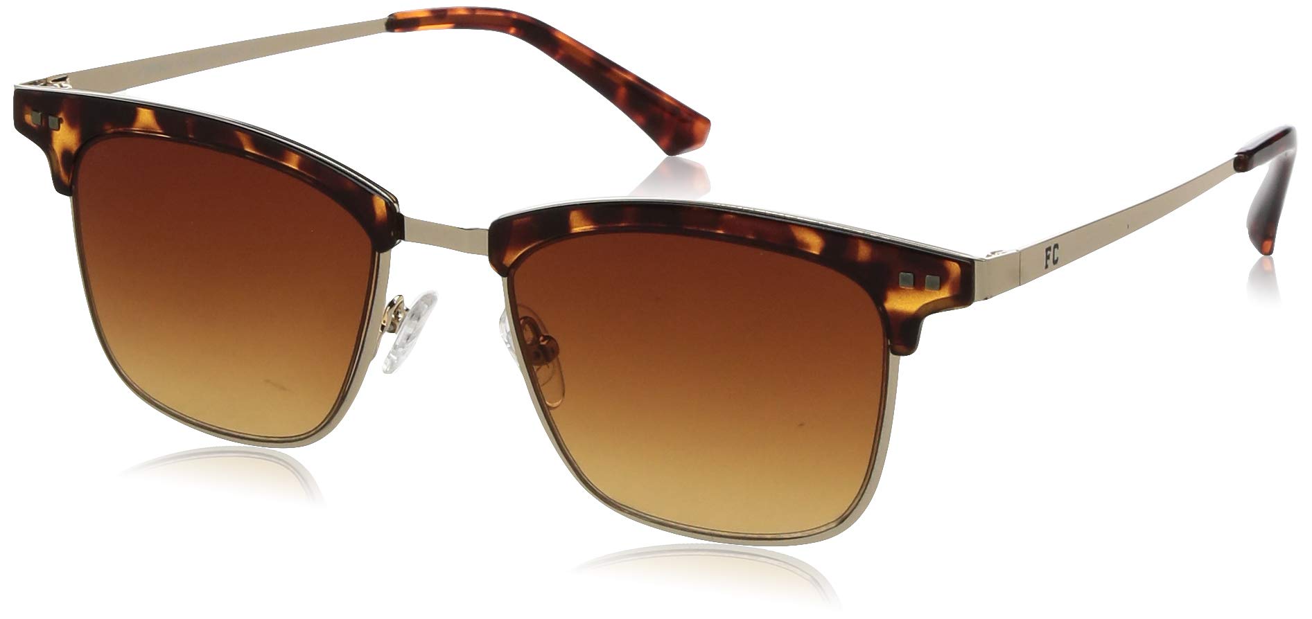 FCUKFrench Connection|Brown Full-rim Frame Browline/Clubmaster Sunglasses|100% UV Protected (Uv 400) Brown Gradient Faded Lens|Men's | Small | FC 7418 C2 51 S